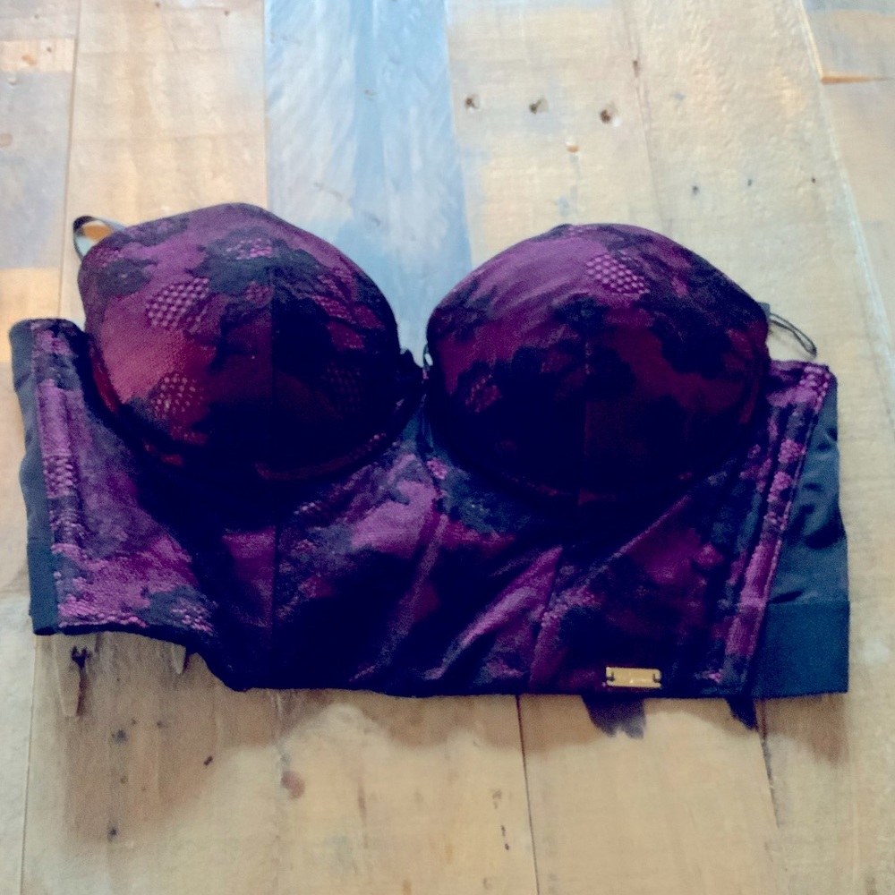 Satin & Lace push-up strapless bralette